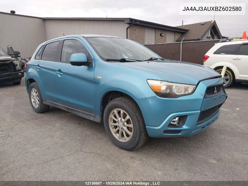 2011 Mitsubishi Rvr VIN: JA4AJ3AUXBZ602580 Lot: 12138887