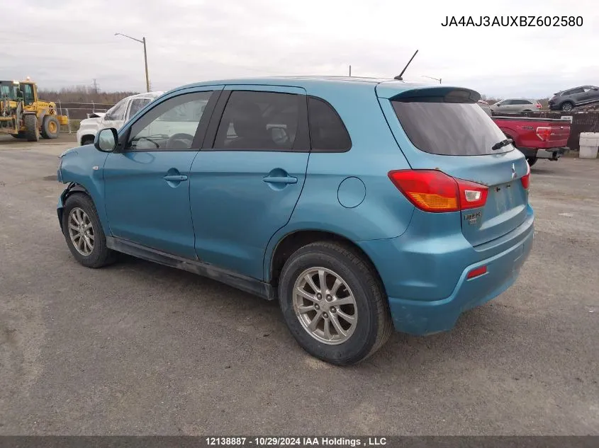 2011 Mitsubishi Rvr VIN: JA4AJ3AUXBZ602580 Lot: 12138887