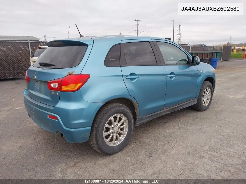 2011 Mitsubishi Rvr VIN: JA4AJ3AUXBZ602580 Lot: 12138887