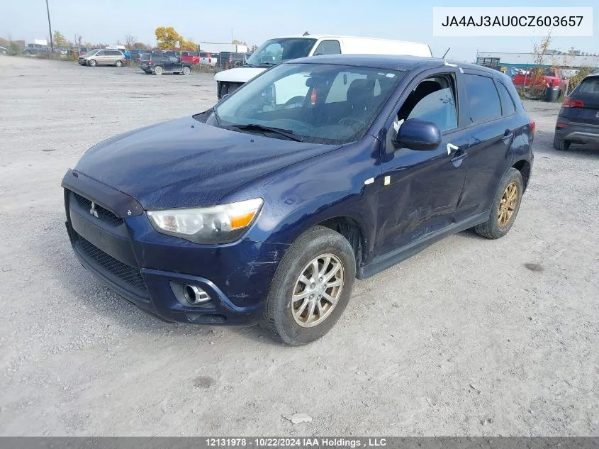 2012 Mitsubishi Rvr VIN: JA4AJ3AU0CZ603657 Lot: 12131978