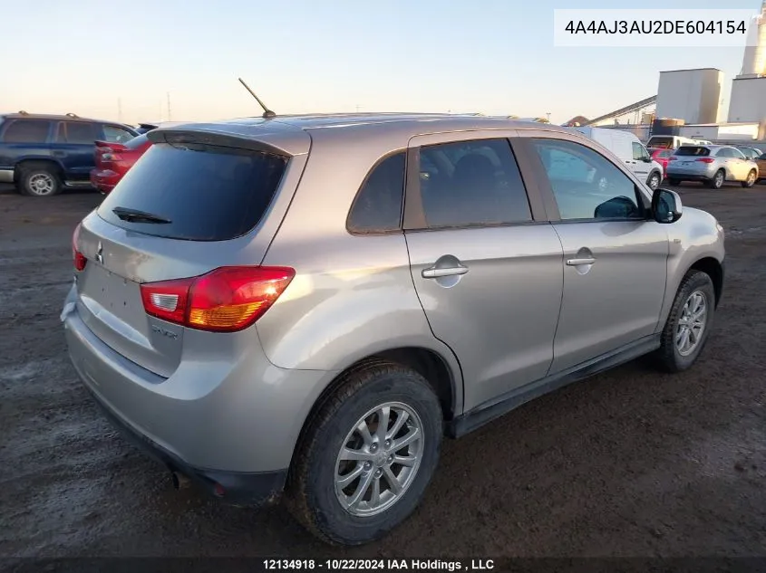 2013 Mitsubishi Rvr VIN: 4A4AJ3AU2DE604154 Lot: 12134918