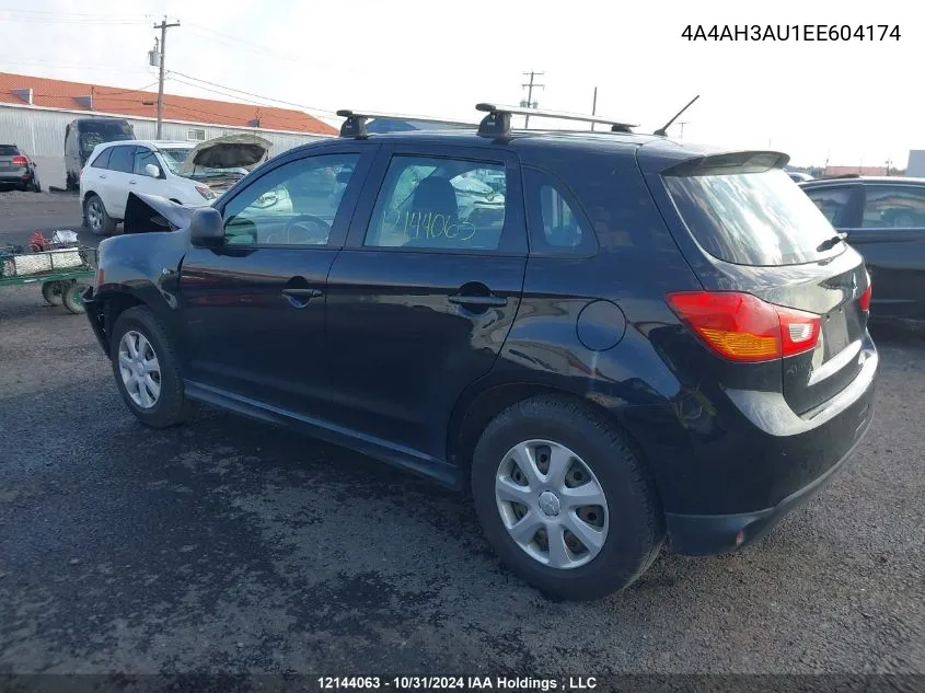 2014 Mitsubishi Rvr VIN: 4A4AH3AU1EE604174 Lot: 12144063