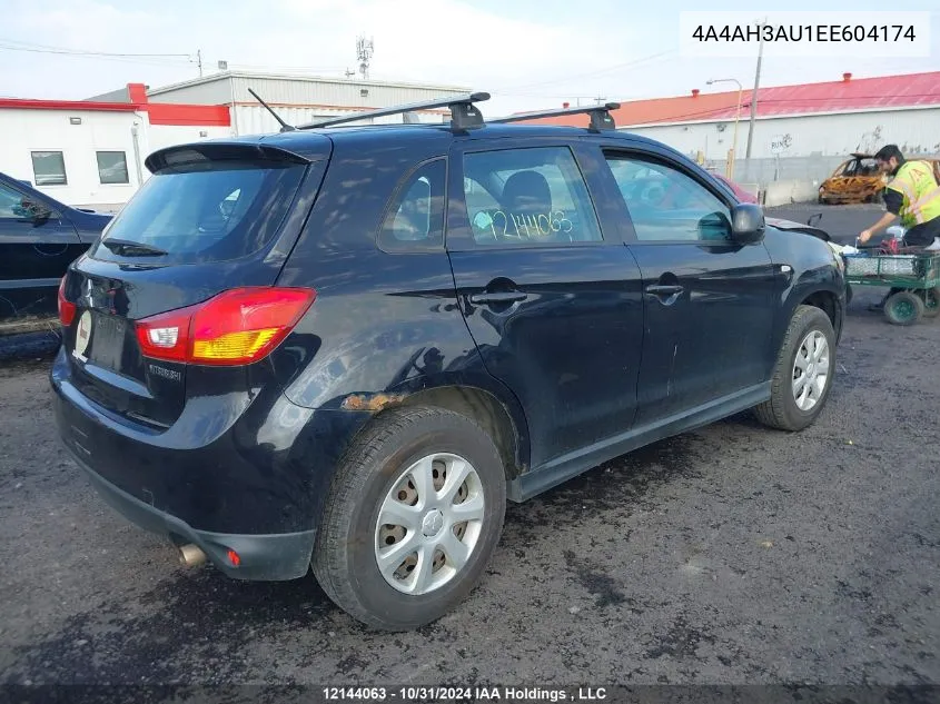 2014 Mitsubishi Rvr VIN: 4A4AH3AU1EE604174 Lot: 12144063