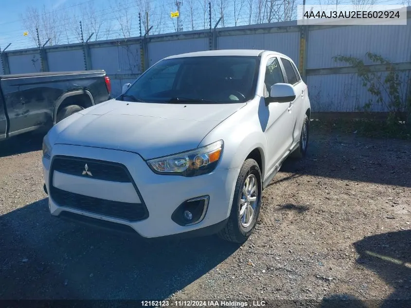 2014 Mitsubishi Rvr VIN: 4A4AJ3AU2EE602924 Lot: 12152123