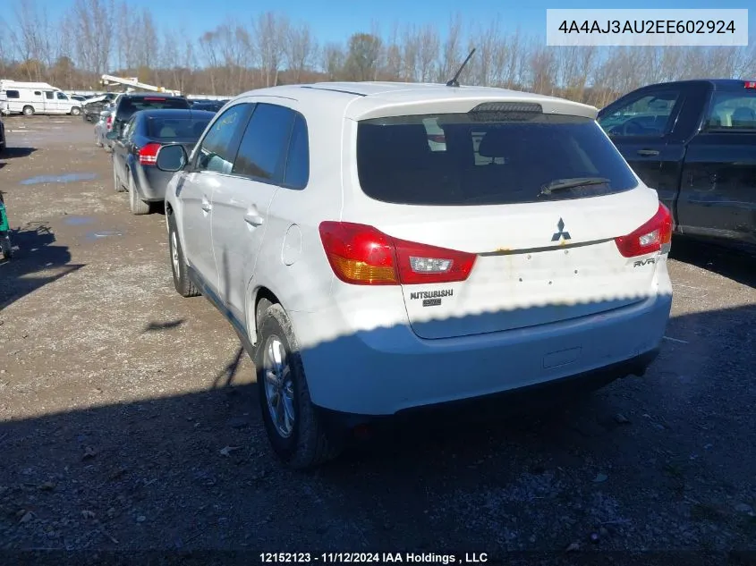 2014 Mitsubishi Rvr VIN: 4A4AJ3AU2EE602924 Lot: 12152123