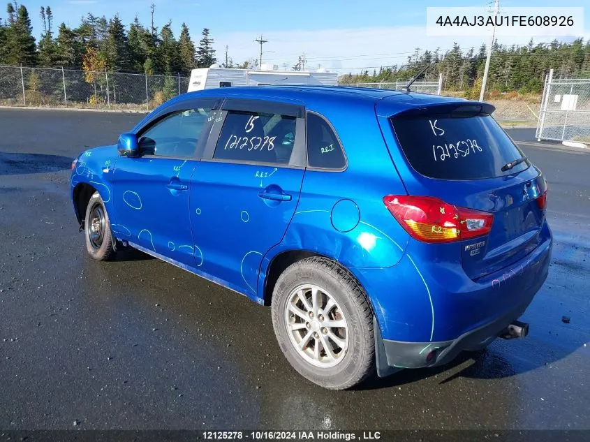 2015 Mitsubishi Rvr VIN: 4A4AJ3AU1FE608926 Lot: 12125278