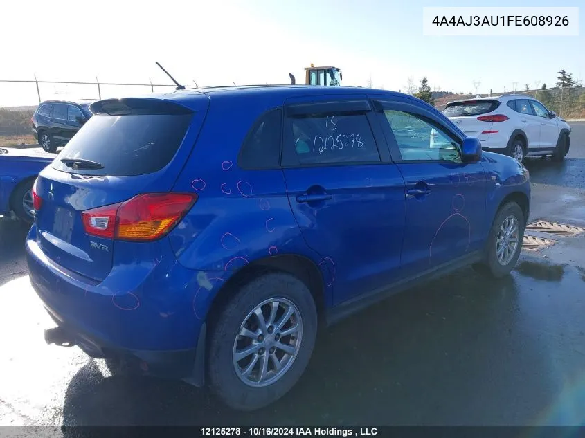 2015 Mitsubishi Rvr VIN: 4A4AJ3AU1FE608926 Lot: 12125278