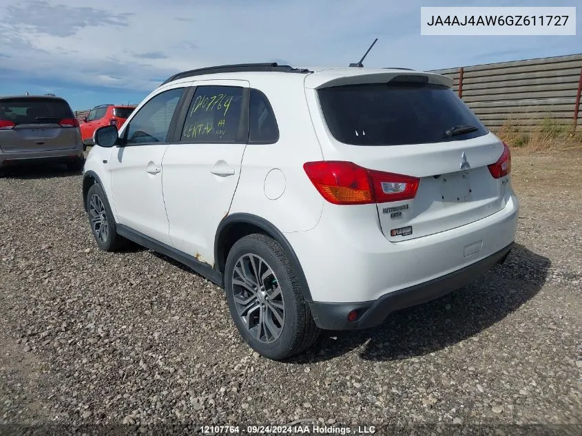 2016 Mitsubishi Rvr Gt VIN: JA4AJ4AW6GZ611727 Lot: 12107764