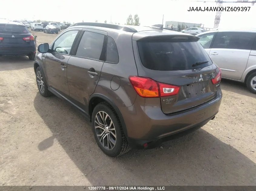 2017 Mitsubishi Rvr VIN: JA4AJ4AWXHZ609397 Lot: 12087778