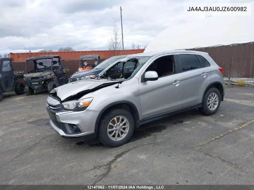 2018 Mitsubishi Rvr VIN: JA4AJ3AU0JZ600982 Lot: 12147062