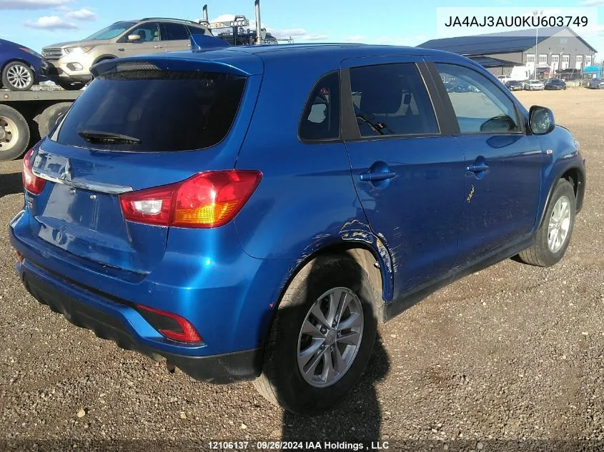 2019 Mitsubishi Rvr VIN: JA4AJ3AU0KU603749 Lot: 12106137