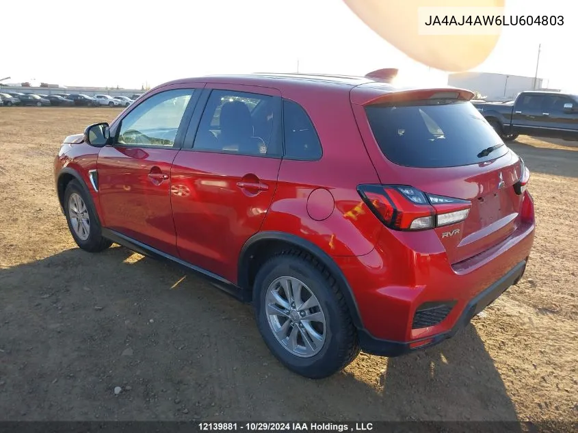 2020 Mitsubishi Rvr VIN: JA4AJ4AW6LU604803 Lot: 12139881