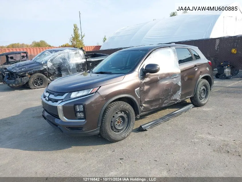 2021 Mitsubishi Rvr VIN: JA4AJVAW4MU600885 Lot: 12116842