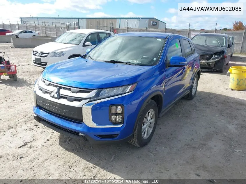 2021 Mitsubishi Rvr Se/Sel/Le/Gt VIN: JA4AJVAWXMU602088 Lot: 12129251