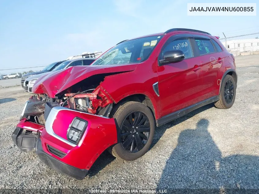 2022 Mitsubishi Rvr VIN: JA4AJVAW4NU600855 Lot: 12097450