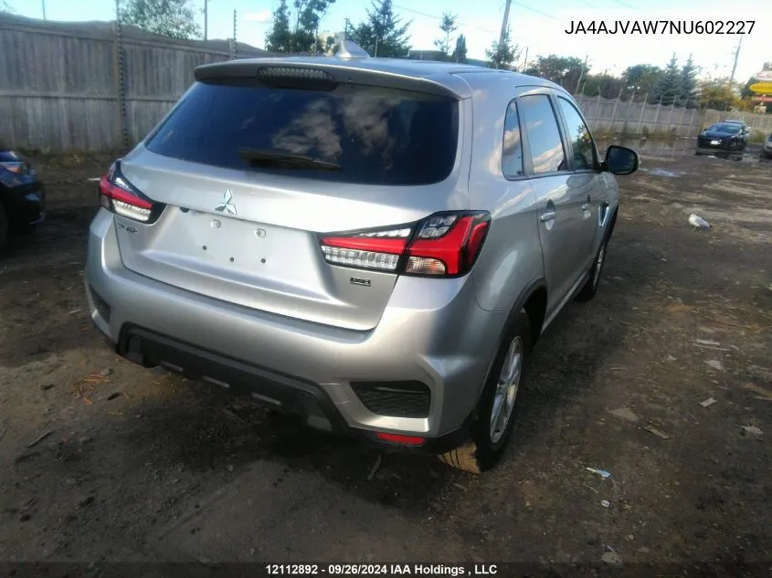 2022 Mitsubishi Rvr VIN: JA4AJVAW7NU602227 Lot: 12112892