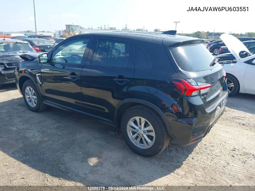 2023 Mitsubishi Rvr VIN: JA4AJVAW6PU603551 Lot: 12098279