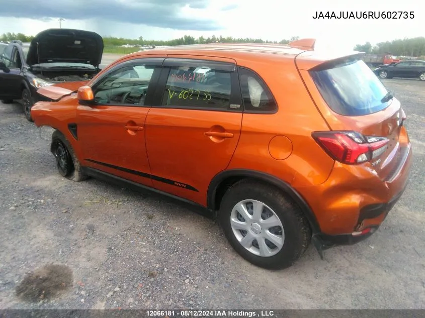 2024 Mitsubishi Rvr Es VIN: JA4AJUAU6RU602735 Lot: 12066181