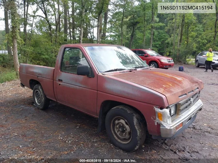 1991 Nissan Truck Short Wheelbase VIN: 1N6SD11S2MC415194 Lot: 40383818