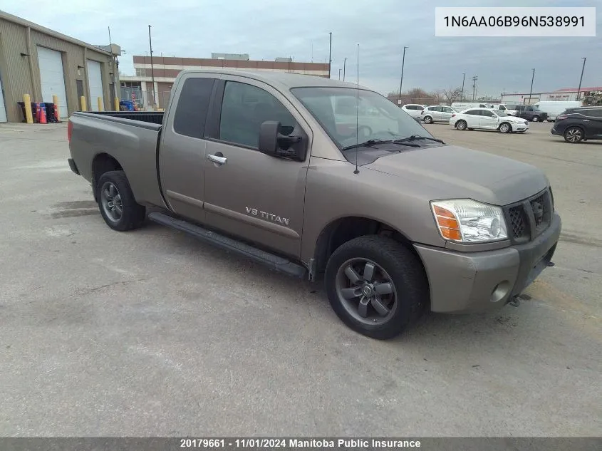 2006 Nissan Titan 5.6 Se King Cab VIN: 1N6AA06B96N538991 Lot: 20179661