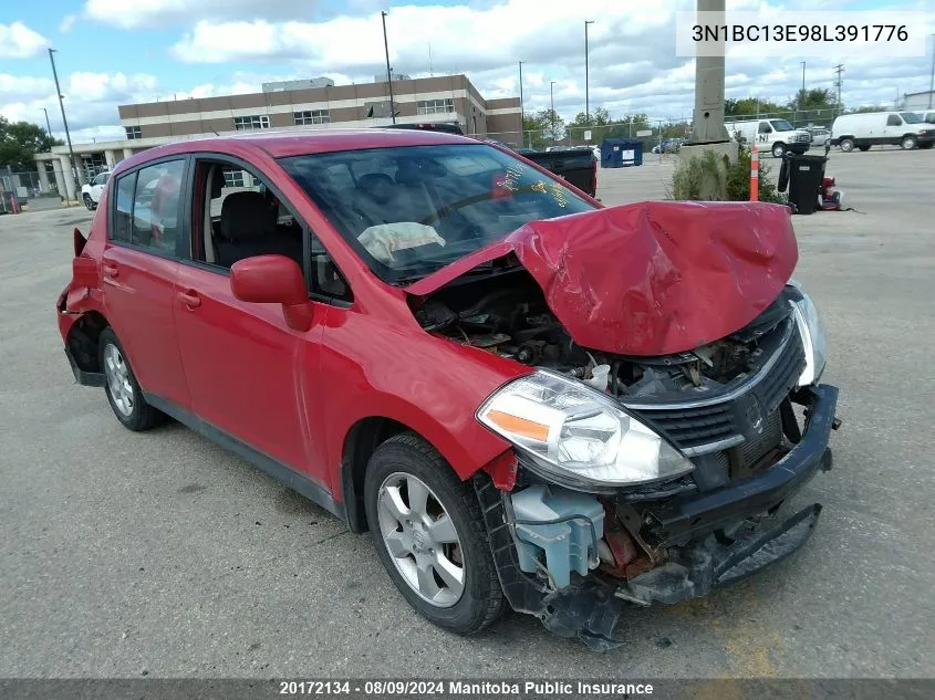 2008 Nissan Versa 1.8 Sl VIN: 3N1BC13E98L391776 Lot: 20172134