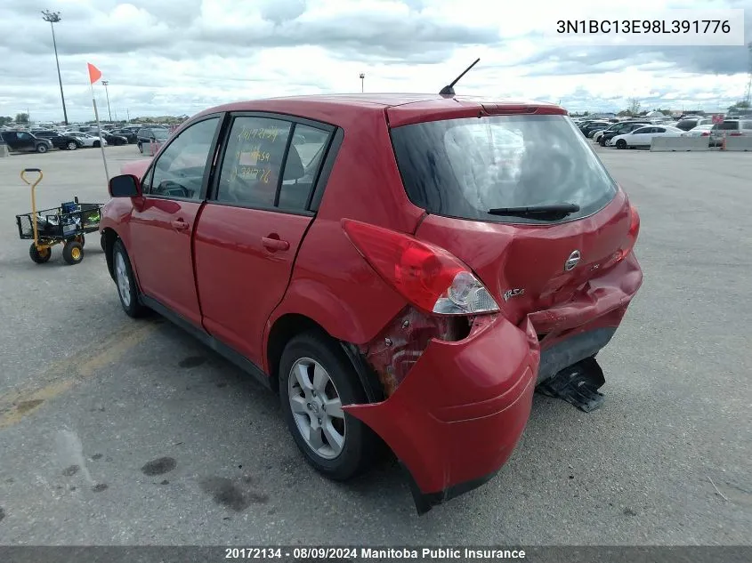 2008 Nissan Versa 1.8 Sl VIN: 3N1BC13E98L391776 Lot: 20172134