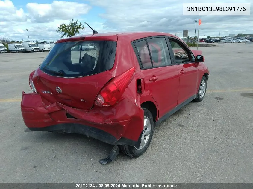 2008 Nissan Versa 1.8 Sl VIN: 3N1BC13E98L391776 Lot: 20172134