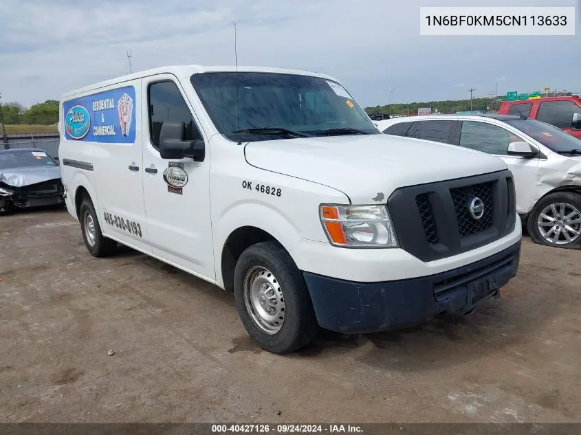 2012 Nissan Nv 1500 Nv1500 S V6 VIN: 1N6BF0KM5CN113633 Lot: 40427126