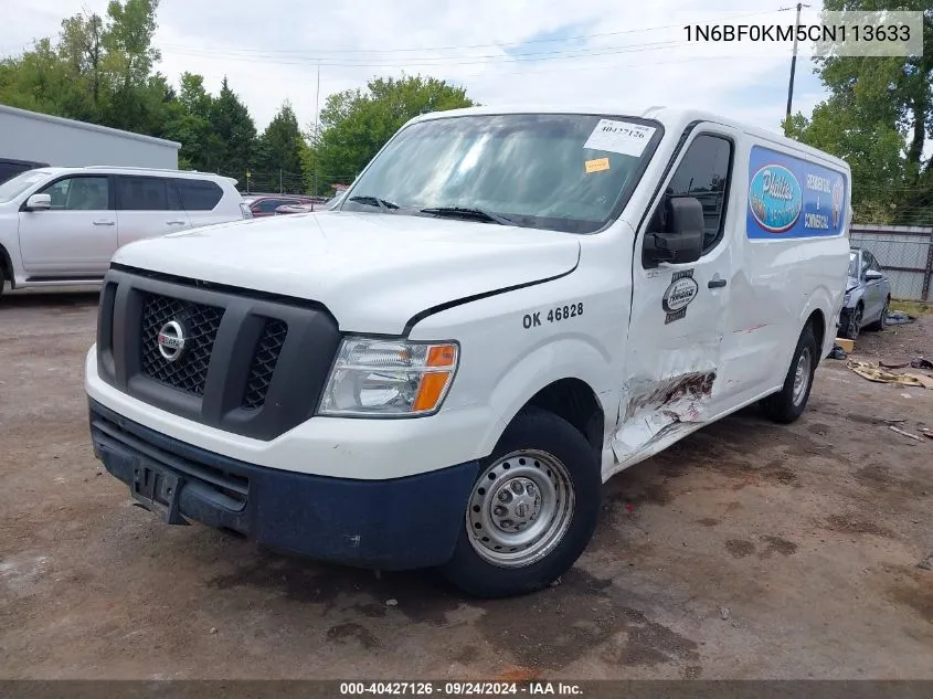 2012 Nissan Nv 1500 Nv1500 S V6 VIN: 1N6BF0KM5CN113633 Lot: 40427126