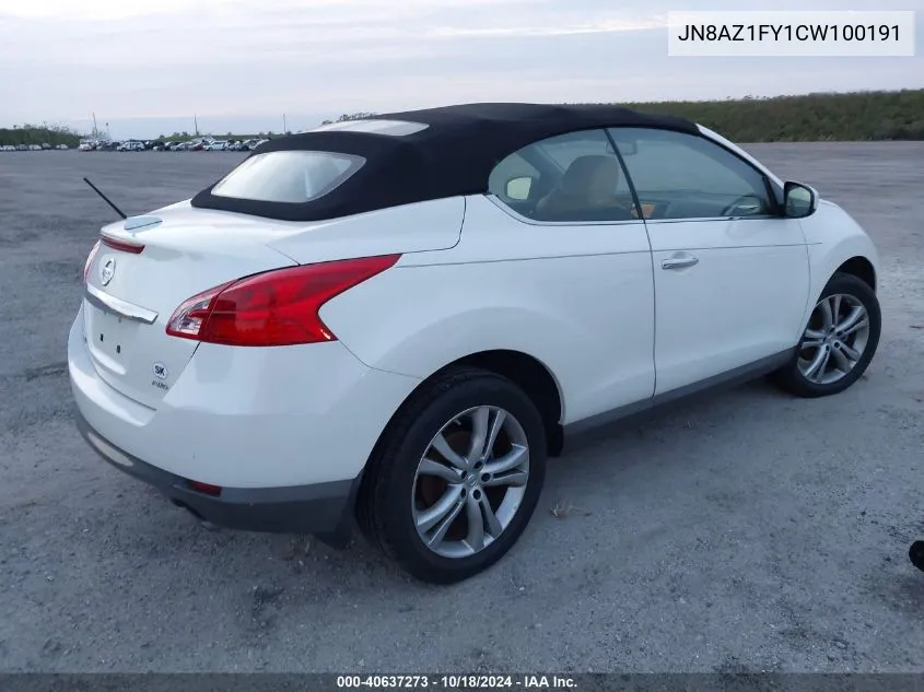 2012 Nissan Murano Crosscabriolet VIN: JN8AZ1FY1CW100191 Lot: 40637273