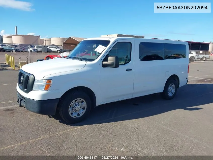 5BZBF0AA3DN202094 2013 Nissan Nv Passenger Nv3500 Hd S V6