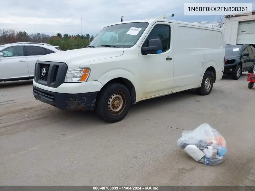 2015 Nissan Nv Cargo Nv2500 Hd S V6 VIN: 1N6BF0KX2FN808361 Lot: 40783039