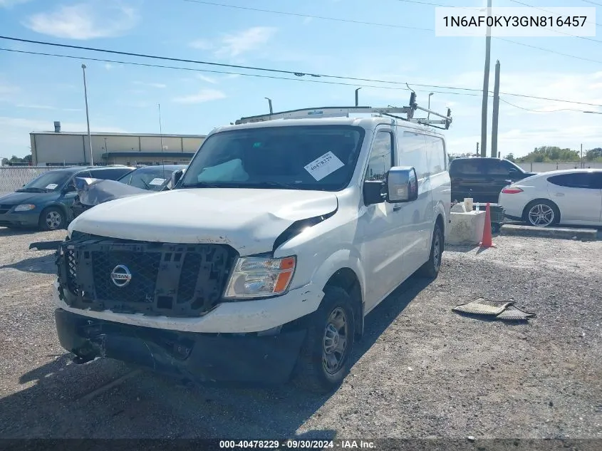 2016 Nissan Nv Cargo Nv2500 Hd Sv V8 VIN: 1N6AF0KY3GN816457 Lot: 40478229