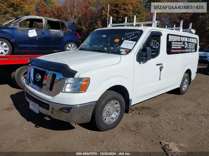 2016 Nissan Nv Passenger Nv3500 Hd Sv V8 VIN: 5BZAF0AA4GN851435 Lot: 40547070