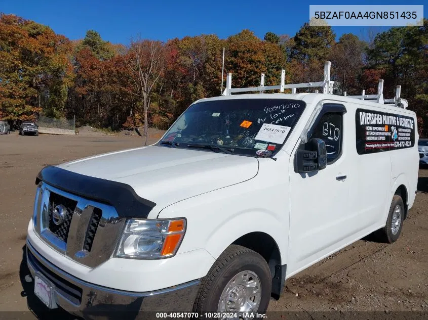 5BZAF0AA4GN851435 2016 Nissan Nv Passenger Nv3500 Hd Sv V8