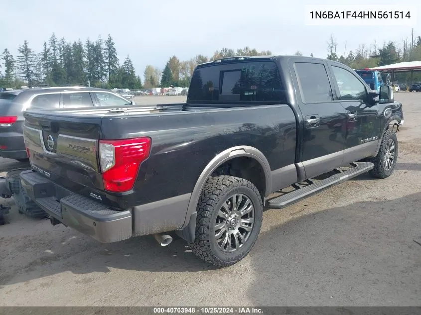 2017 Nissan Titan Xd Platinum Reserve Diesel VIN: 1N6BA1F44HN561514 Lot: 40703948