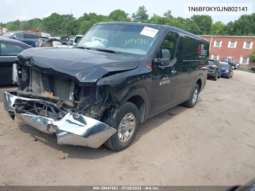 2018 Nissan Nv Cargo Nv2500 Hd Sl V6 VIN: 1N6BF0KY0JN802141 Lot: 39947881