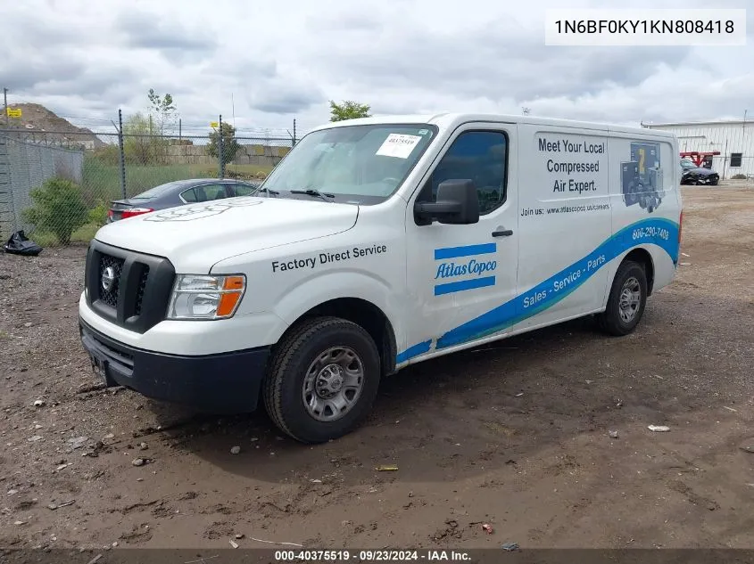 2019 Nissan Nv Cargo Nv2500 Hd Sv V6 VIN: 1N6BF0KY1KN808418 Lot: 40375519