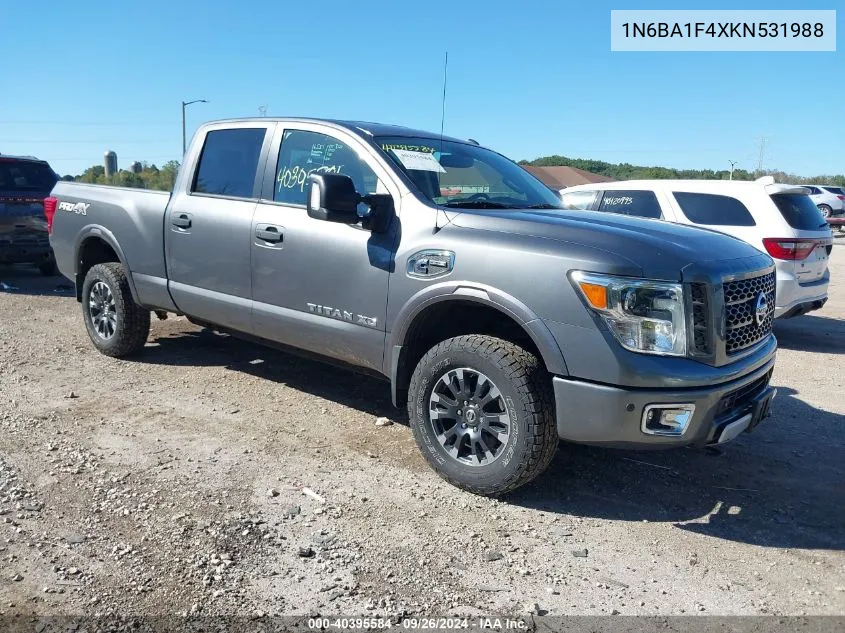 2019 Nissan Titan Xd Sl/Pro-4X/Platinum Reserv VIN: 1N6BA1F4XKN531988 Lot: 40395584