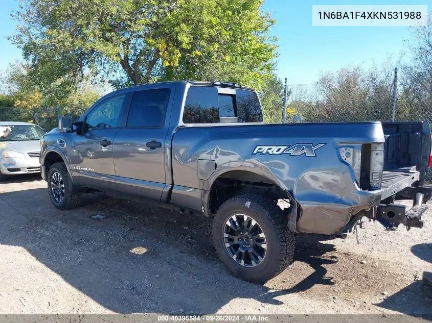 2019 Nissan Titan Xd Sl/Pro-4X/Platinum Reserv VIN: 1N6BA1F4XKN531988 Lot: 40395584