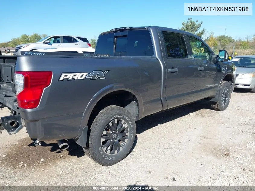 2019 Nissan Titan Xd Sl/Pro-4X/Platinum Reserv VIN: 1N6BA1F4XKN531988 Lot: 40395584