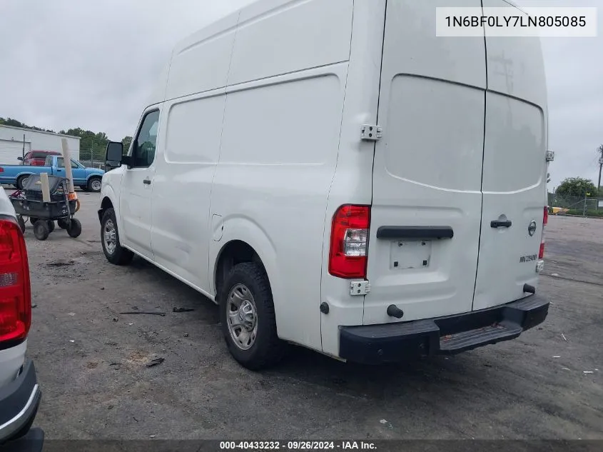 2020 Nissan Nv Cargo Nv2500 Hd Sv High Roof V6 VIN: 1N6BF0LY7LN805085 Lot: 40433232