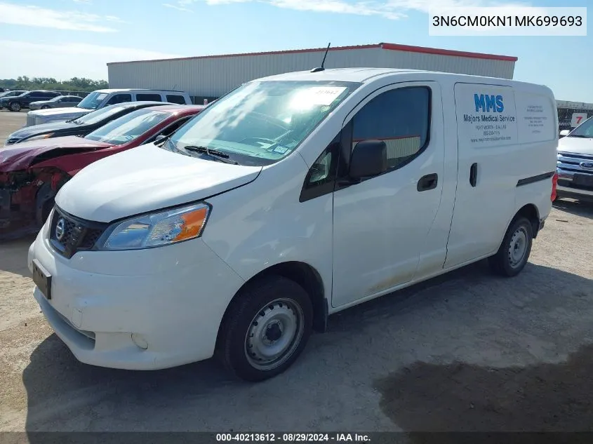 2021 Nissan Nv200 Compact Cargo S Xtronic Cvt VIN: 3N6CM0KN1MK699693 Lot: 40213612