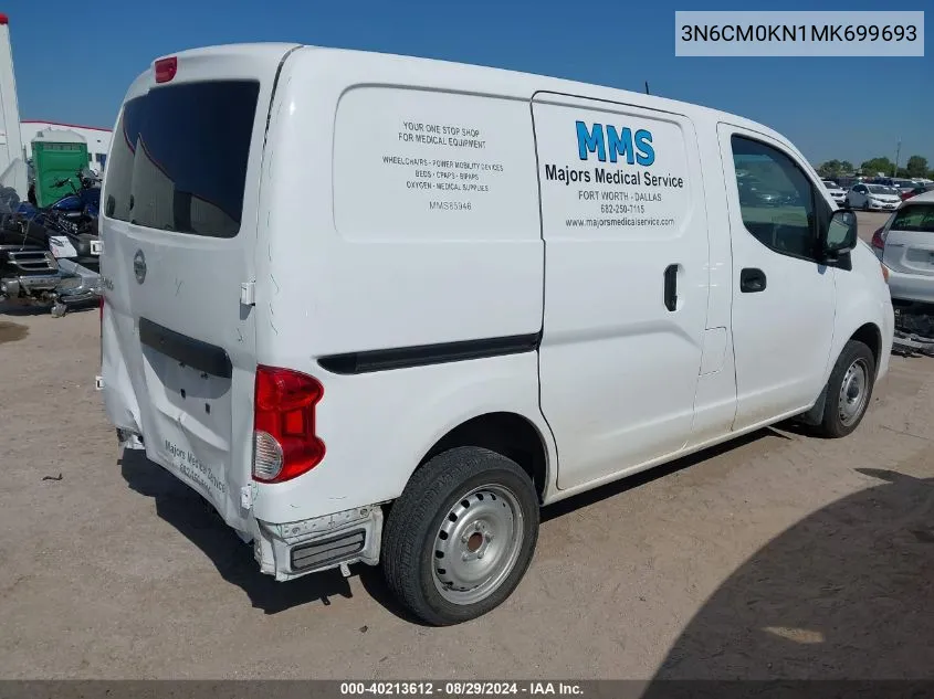 2021 Nissan Nv200 Compact Cargo S Xtronic Cvt VIN: 3N6CM0KN1MK699693 Lot: 40213612