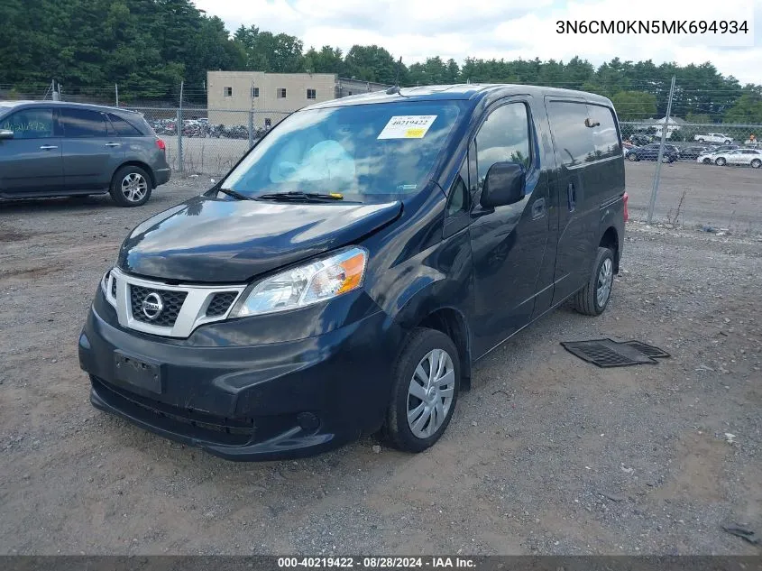 2021 Nissan Nv200 Compact Cargo Sv Xtronic Cvt VIN: 3N6CM0KN5MK694934 Lot: 40219422