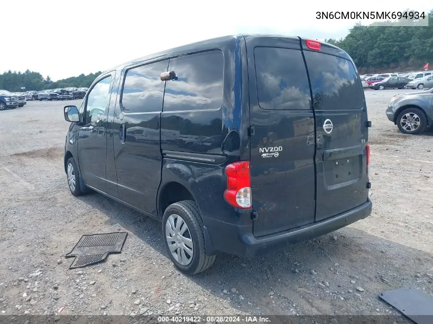 2021 Nissan Nv200 Compact Cargo Sv Xtronic Cvt VIN: 3N6CM0KN5MK694934 Lot: 40219422