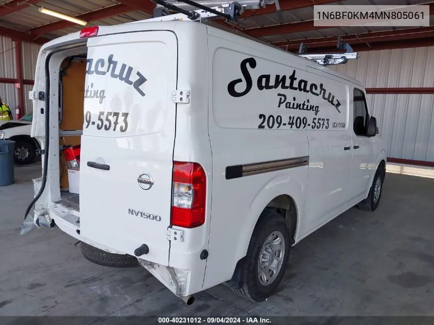 2021 Nissan Nv Cargo Nv1500 Sv Standard Roof V6 VIN: 1N6BF0KM4MN805061 Lot: 40231012