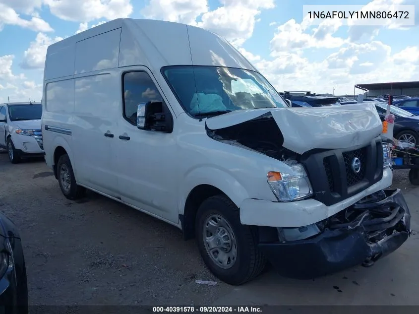 2021 Nissan Nv Cargo Nv2500 Hd Sv High Roof V8 VIN: 1N6AF0LY1MN806472 Lot: 40391578