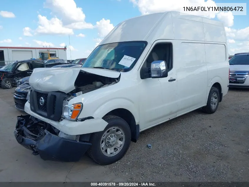 2021 Nissan Nv Cargo Nv2500 Hd Sv High Roof V8 VIN: 1N6AF0LY1MN806472 Lot: 40391578