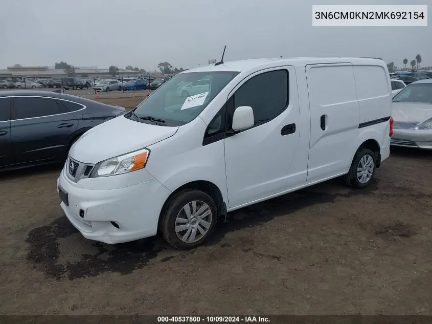 2021 Nissan Nv200 Compact Cargo Sv Xtronic Cvt VIN: 3N6CM0KN2MK692154 Lot: 40537800